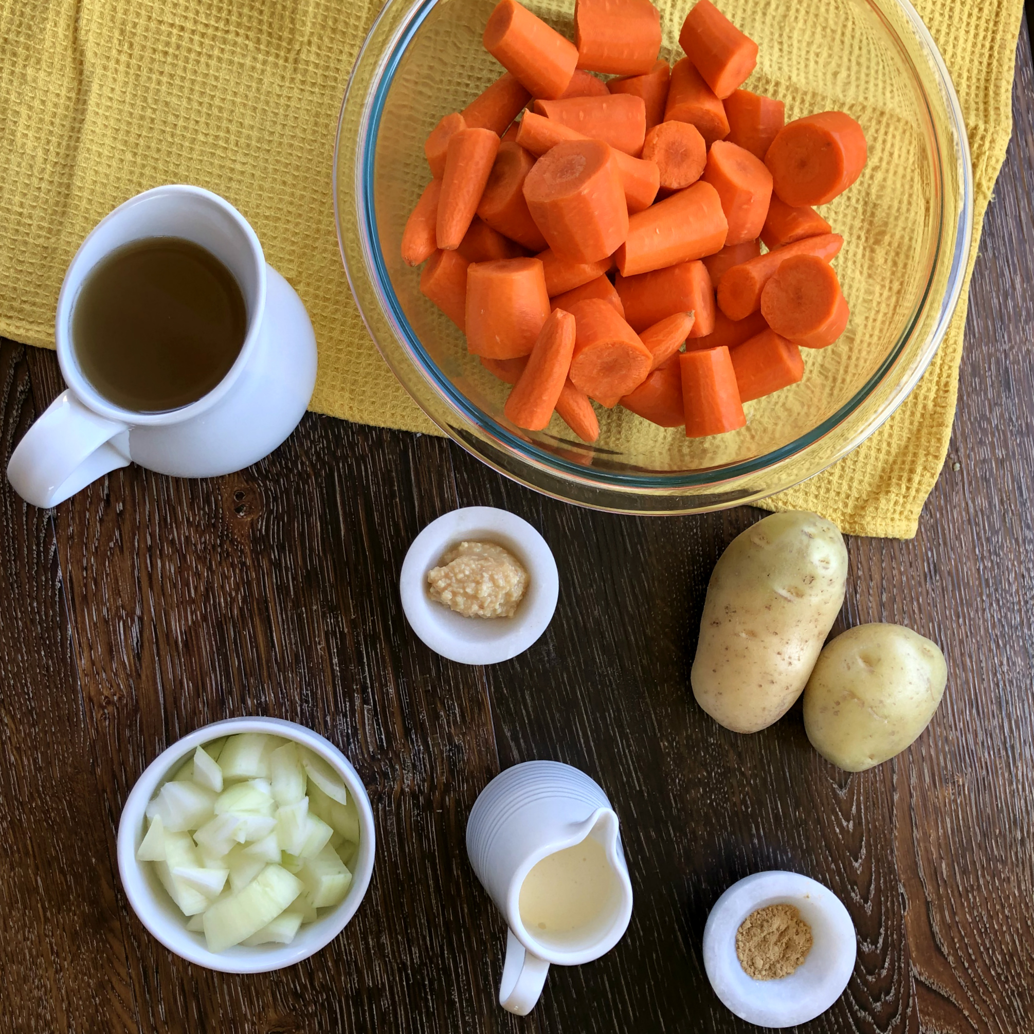 Ingredients for Carrot & Ginger Soup 