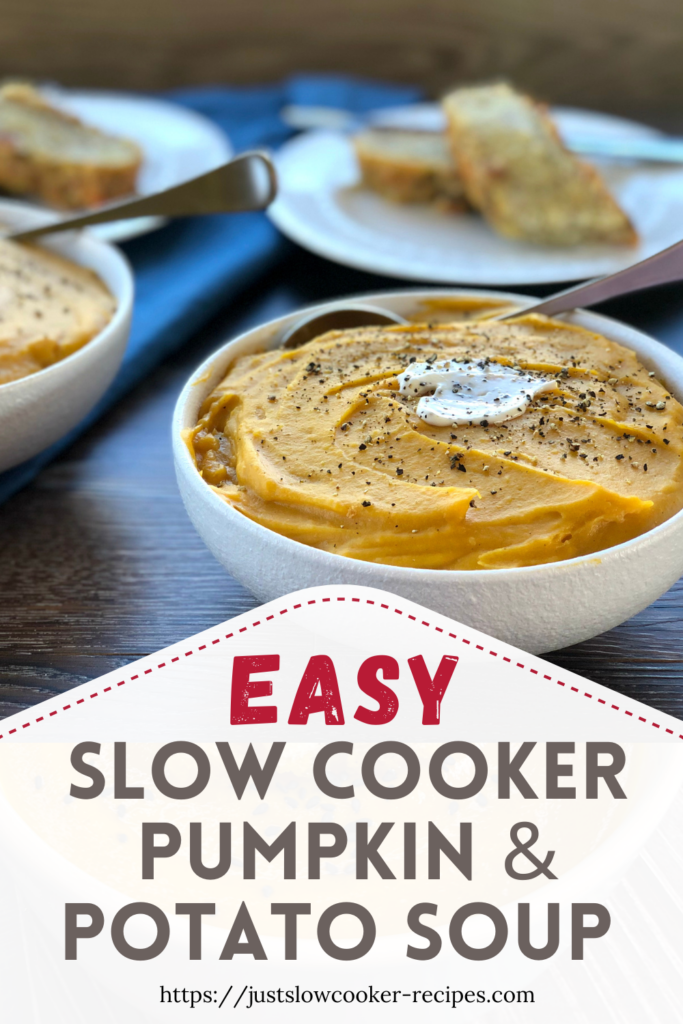Slow Cooker Pumpkin & Potato Soup Pinterest Pin