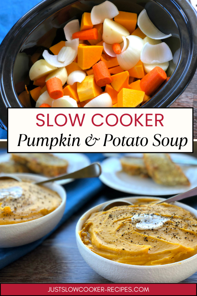 How to make Slow Cooker Pumpkin & Potato Soup Pinterest Pin