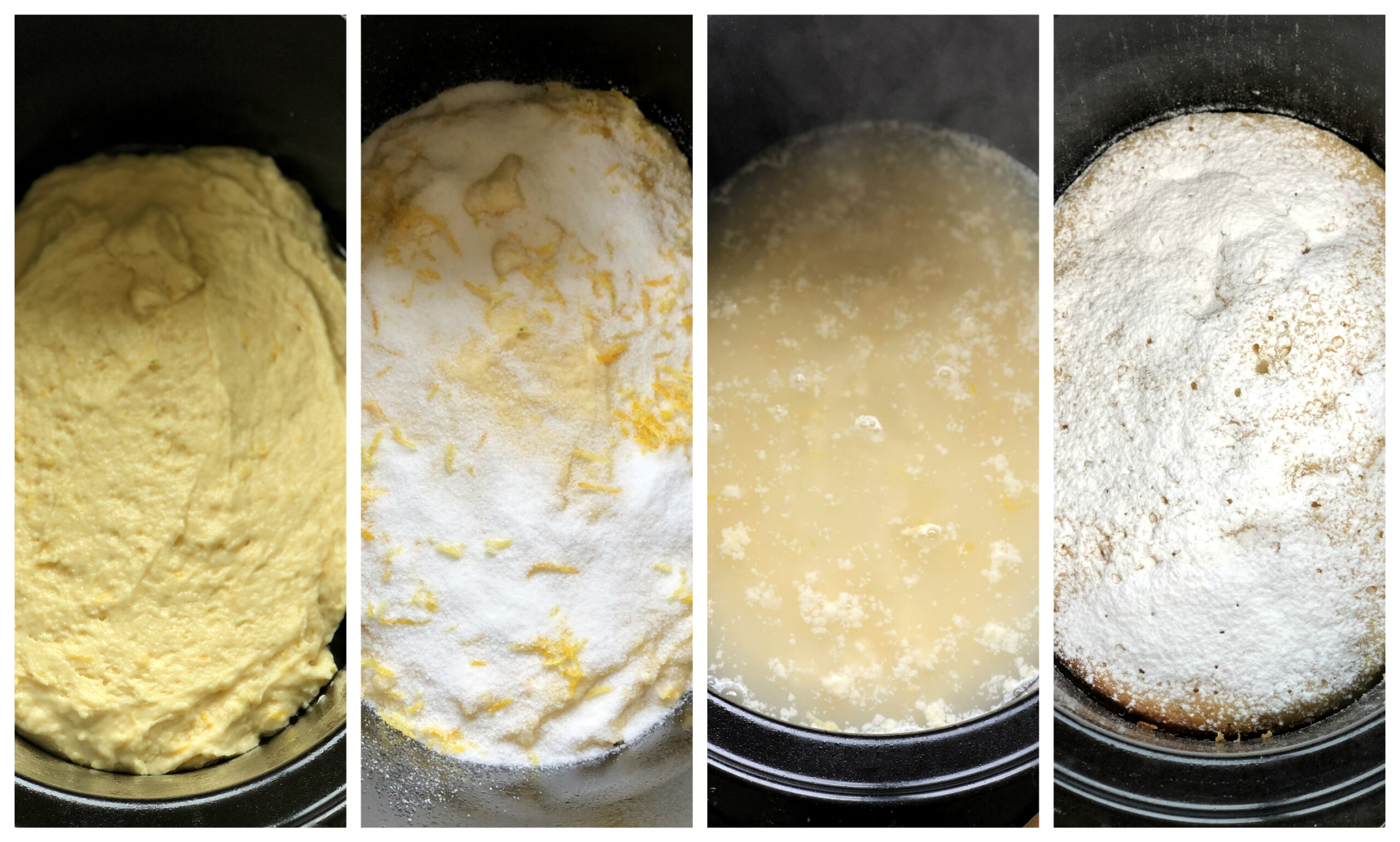 4 steps for how to make slow cooker self saucing pudding