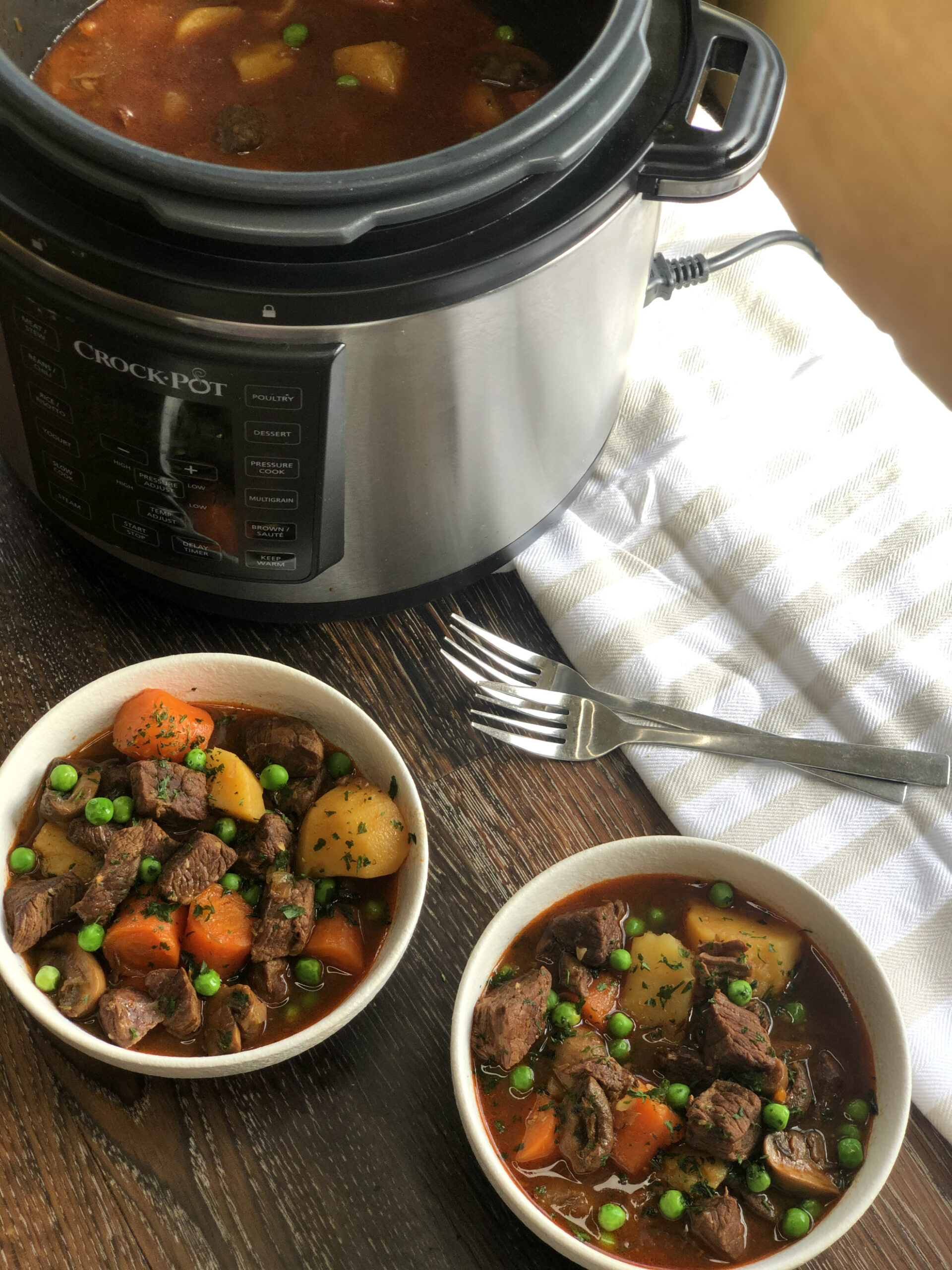 Slow Cooker Beef Stew cooked in a CrockPot