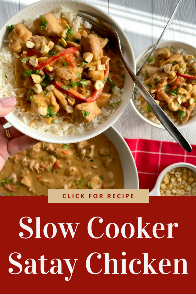 Slow Cooker Satay Chicken Pinterest Pin