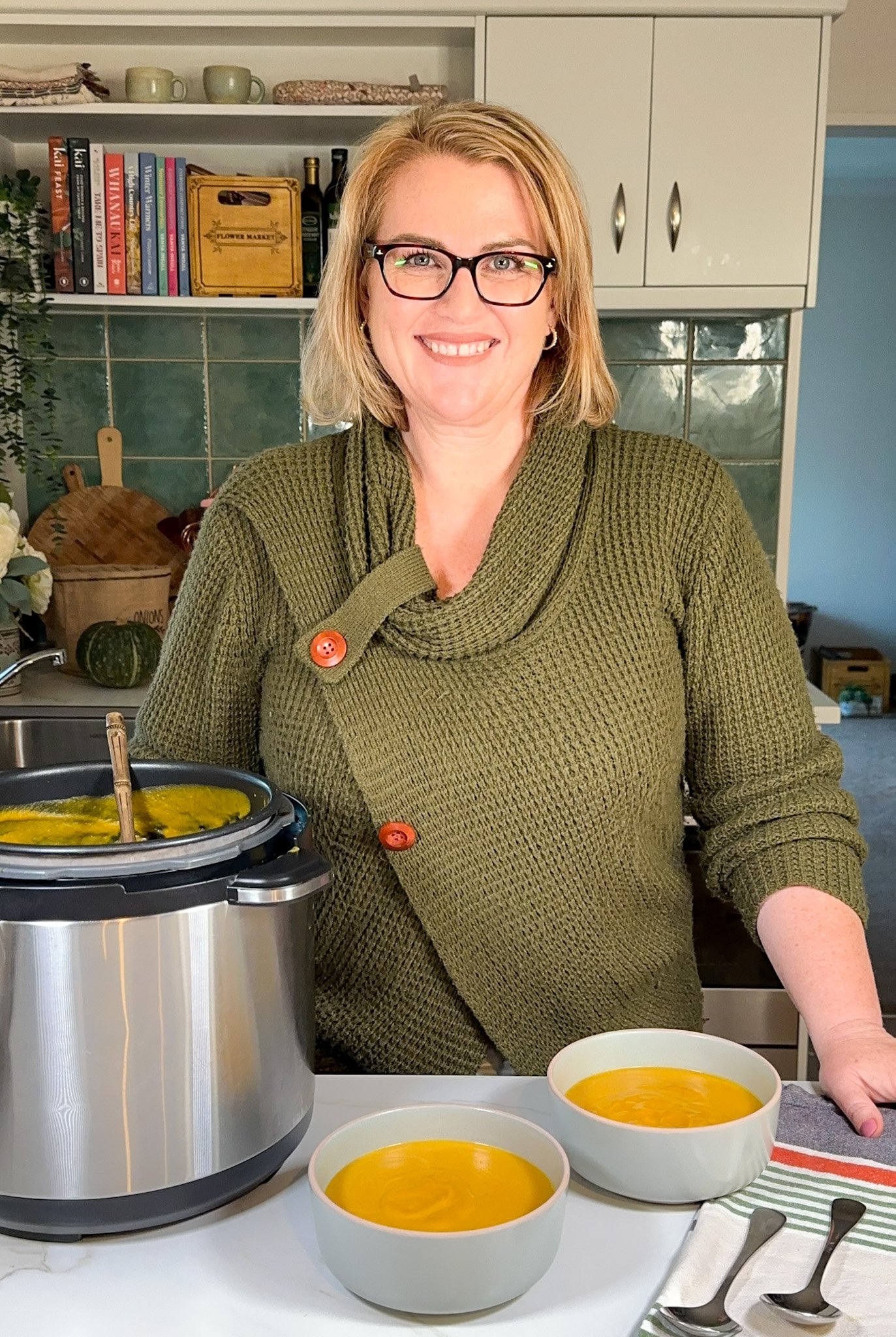 Anna from Just Slow Cooker Recipes in the kitchen