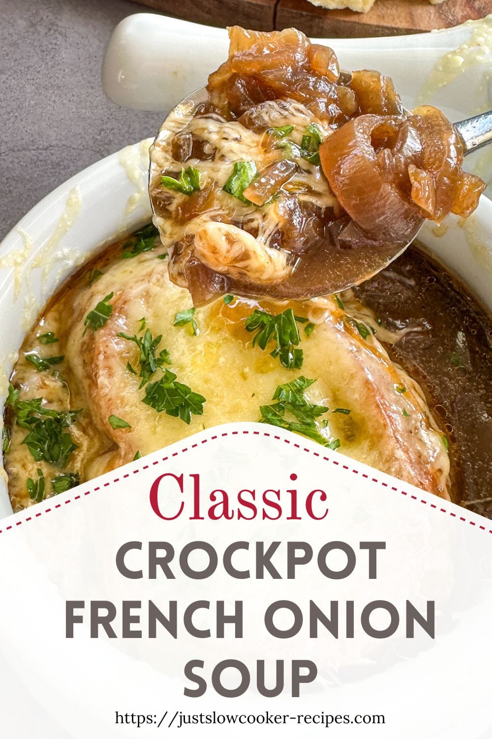 Crockpot French Onion Soup Pinterest Pin