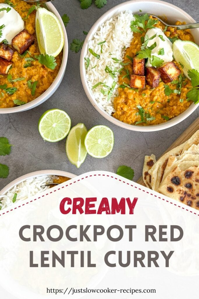 Crockpot Red Lentil Curry Pinterest Pin