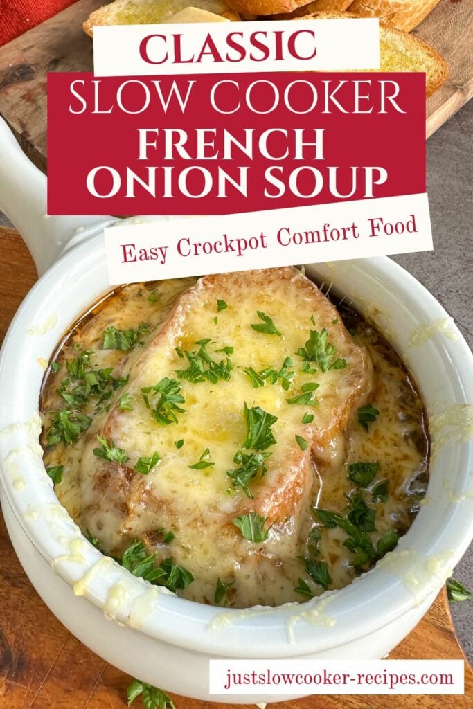 Easy Slow Cooker French Onion Soup Pinterest Pin