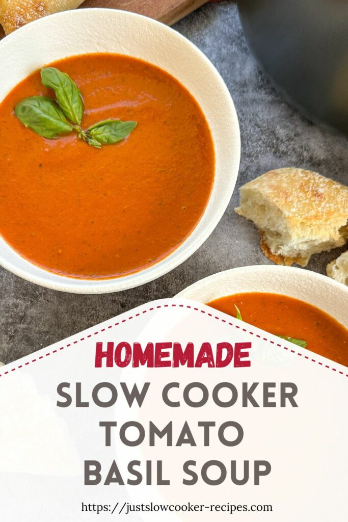 Homemade Slow Cooker Tomato Soup with Fresh Tomatoes Pinterest Pins