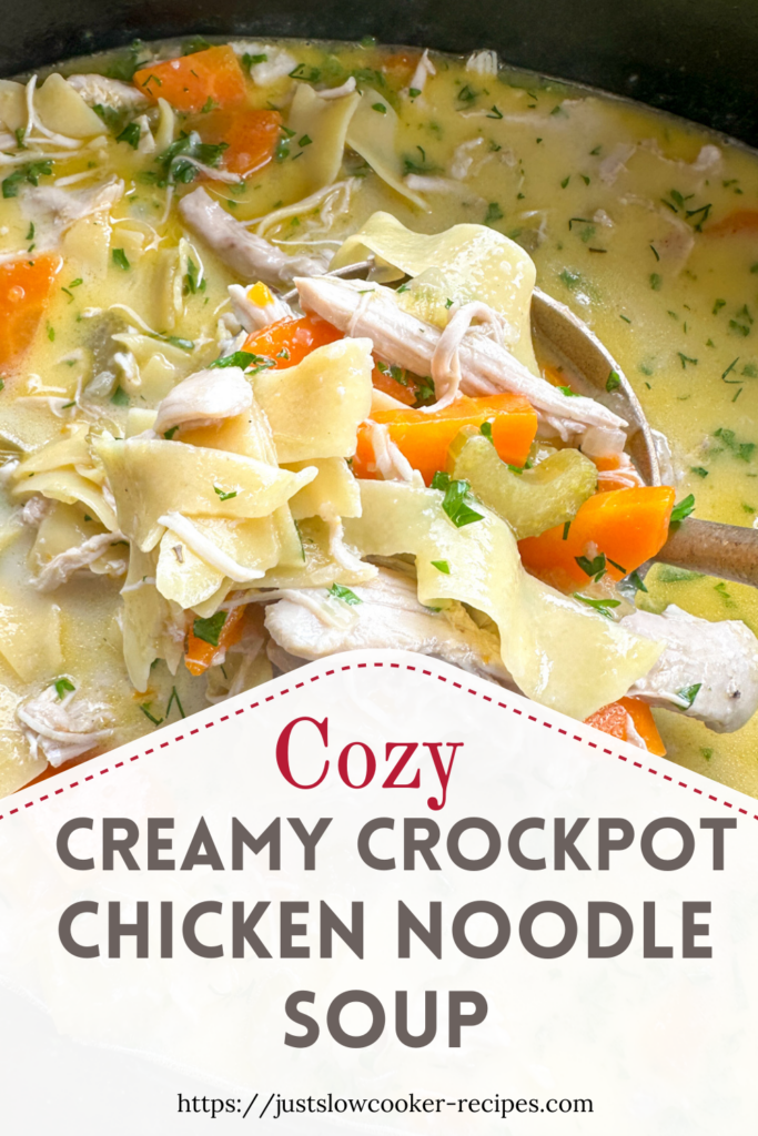 The Coziest Crockpot Chicken Noodle Soup Pinterest Pin