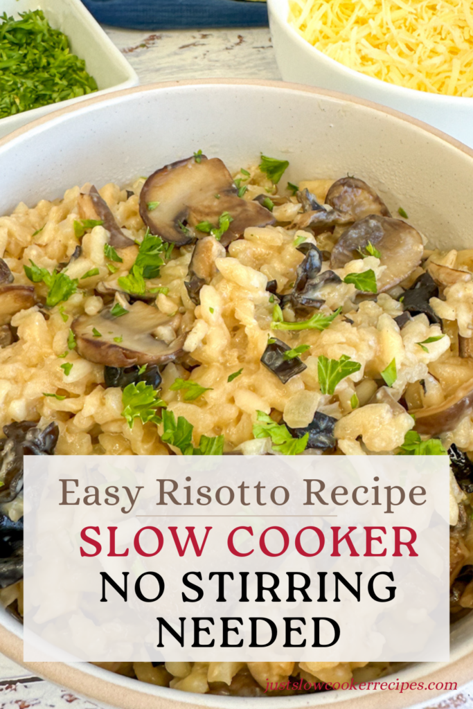 Easy Slow Cooker Mushroom Risotto – No Stirring Needed