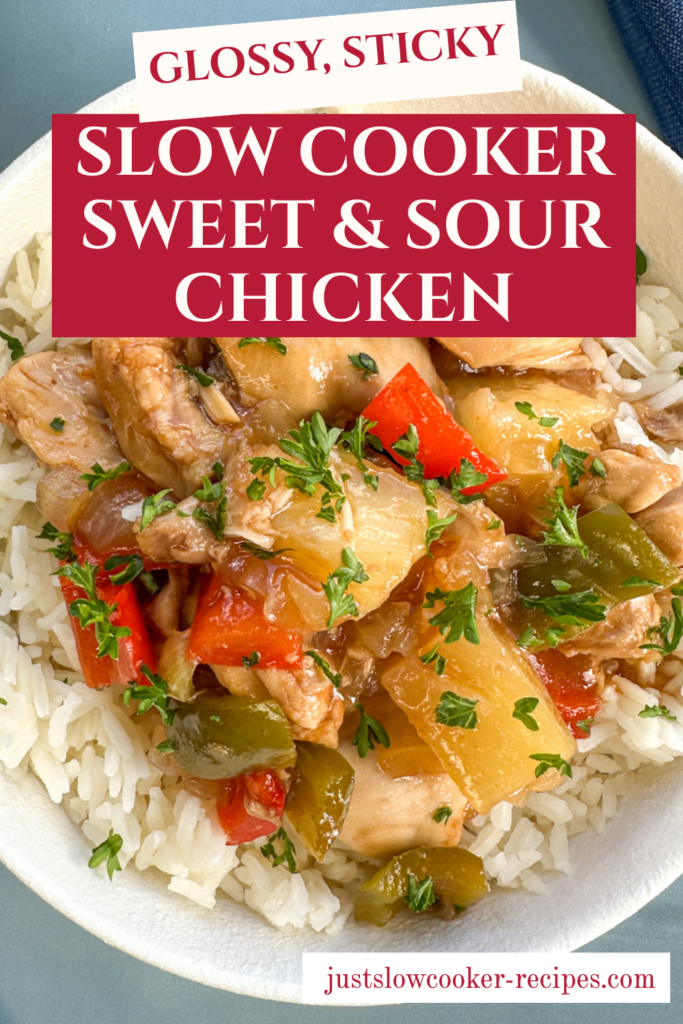 Easy Slow Cooker Sweet & Sour Chicken Pinterest Pin