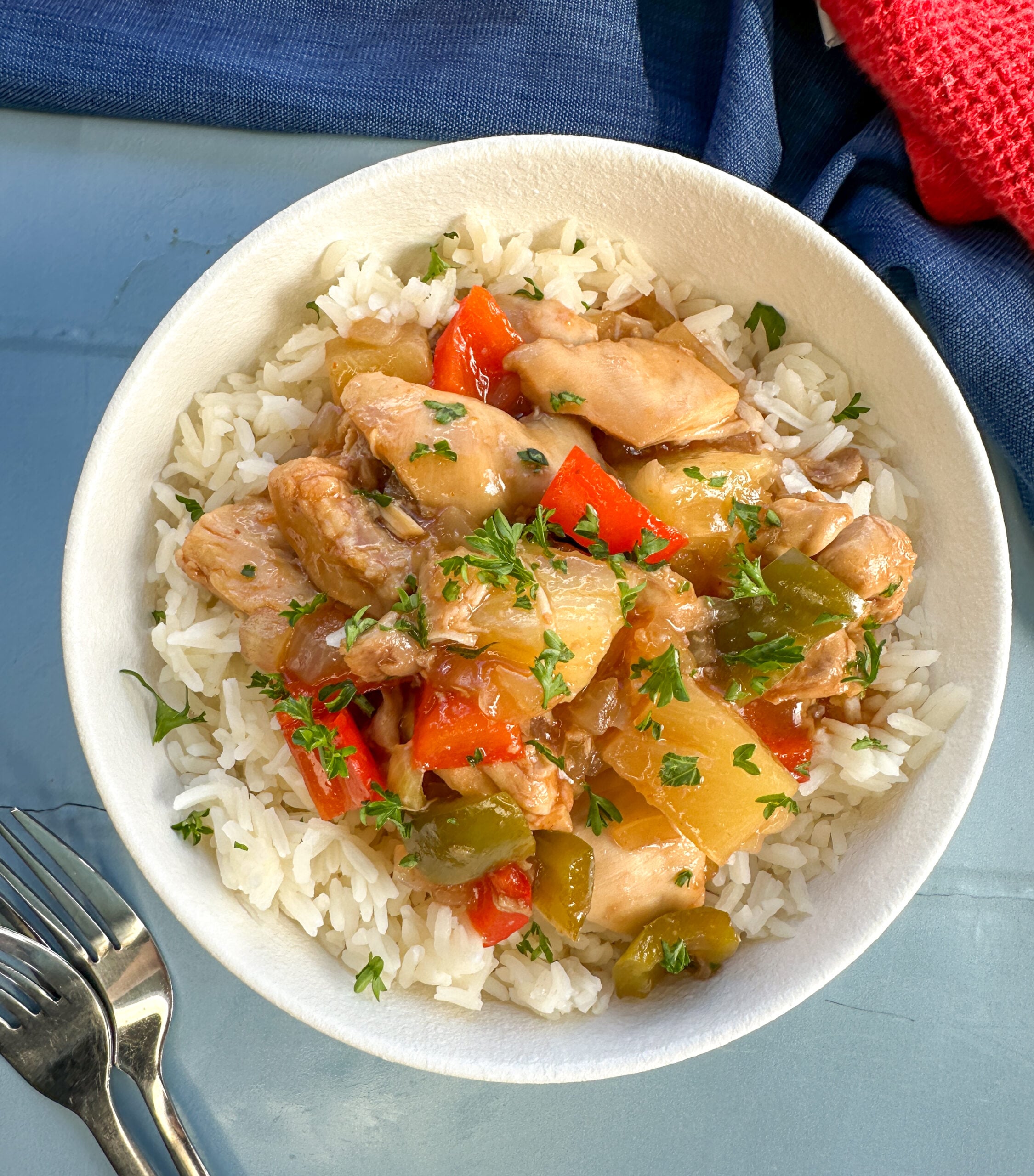 Sweet & Sour Chicken over rice