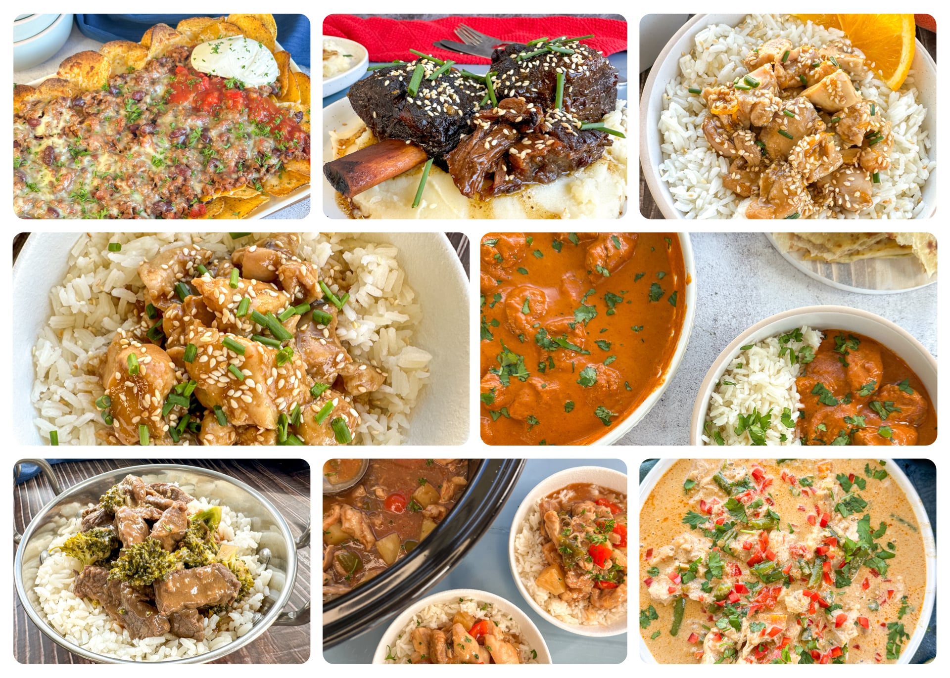 Collage of takeaway recipes from Just Slow Cooker Recipes