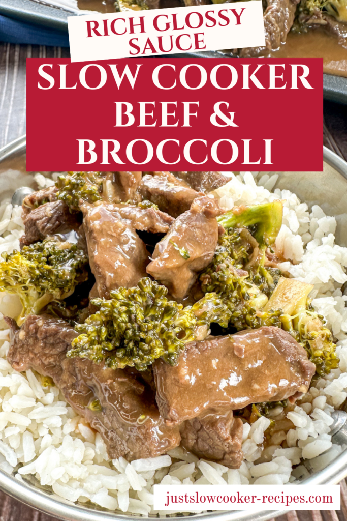 Slow Cooker Beef & Broccoli Pinterest Pin