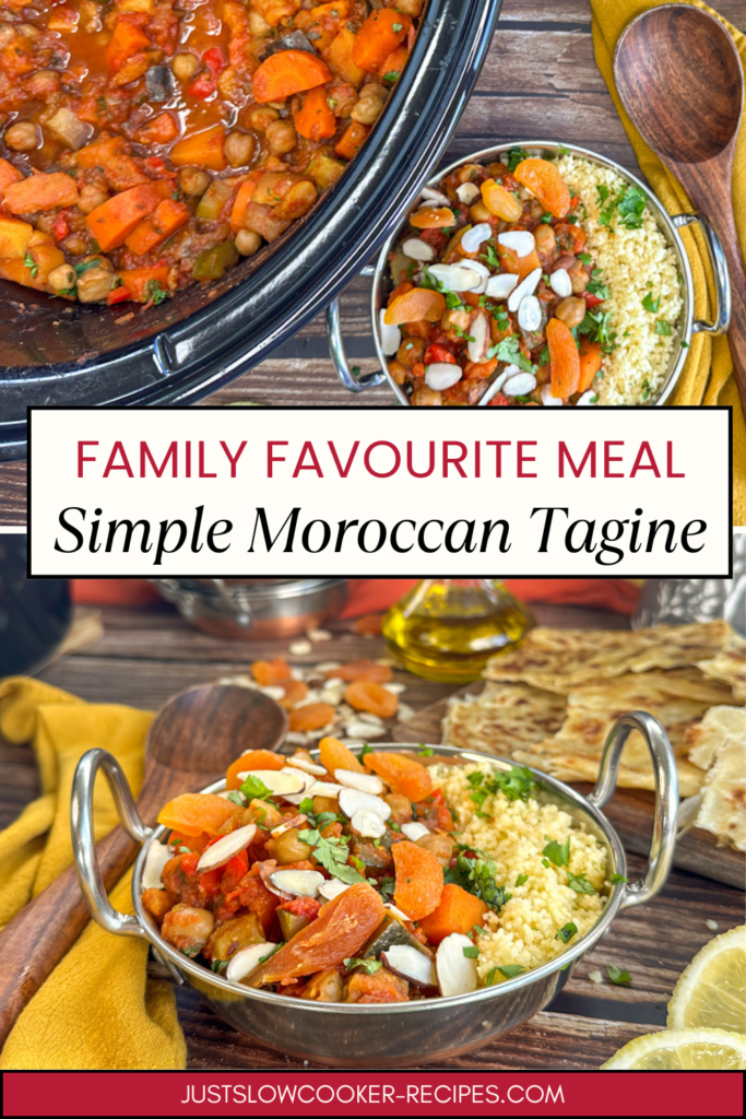 Slow Cooker Moroccan Vegetable Tagine for Family Meals Pinterest Pin
