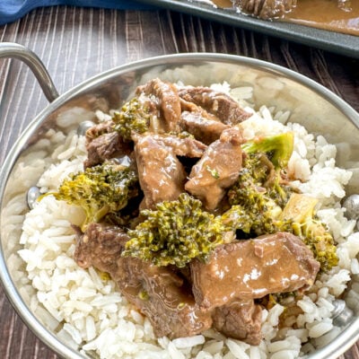 bowl of beef and broccoli with sauce