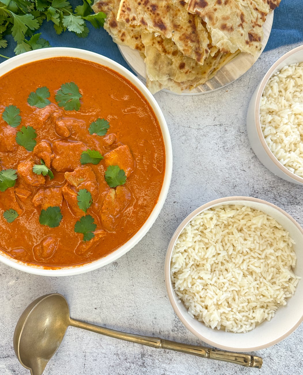 bowl of butter chicken ready to serve