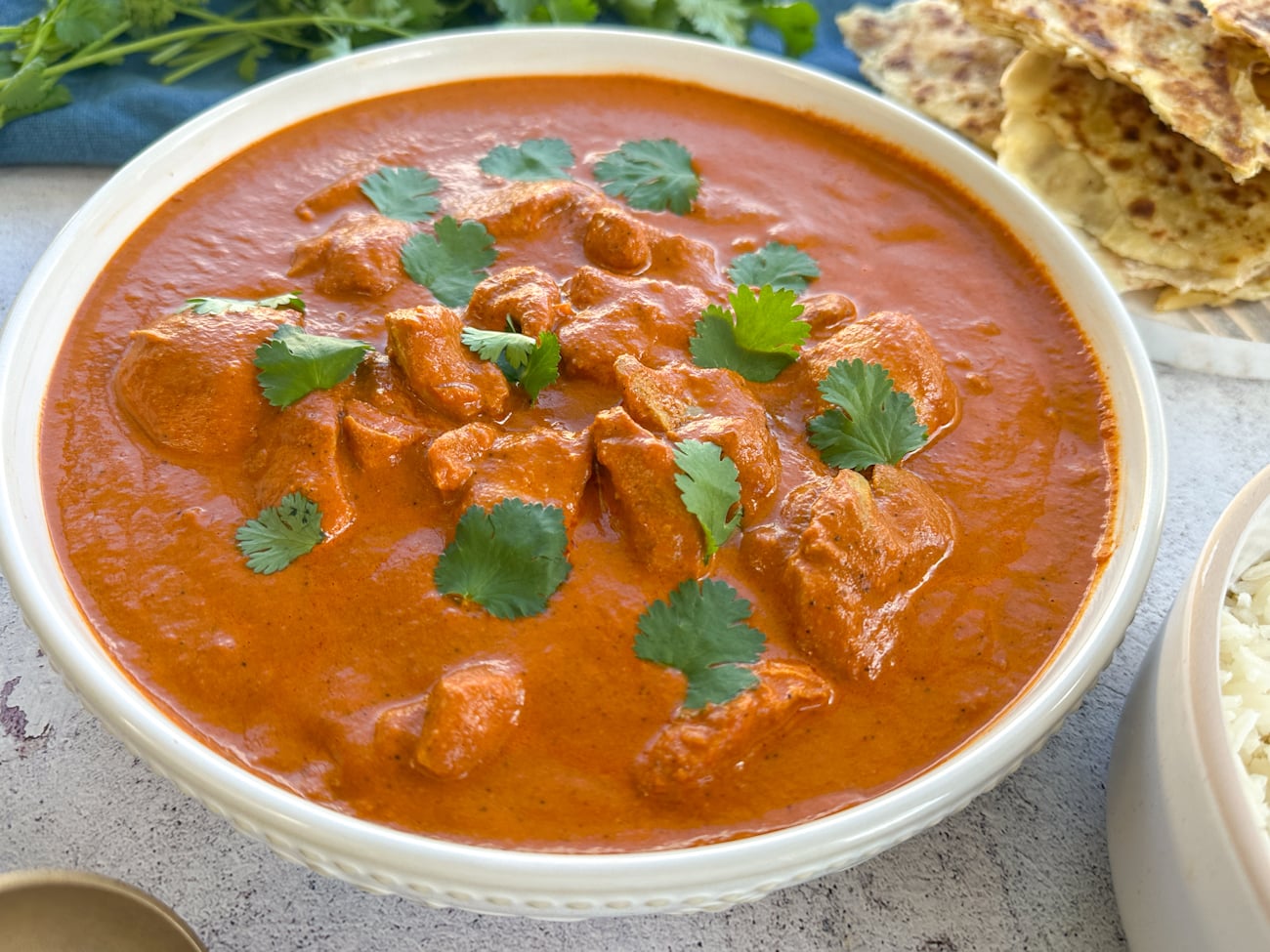 bowl of slow cooker butter chicken