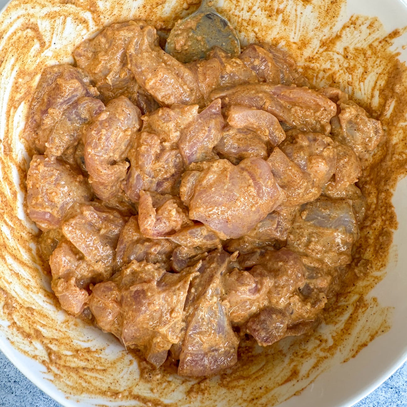 chicken pieces in butter chicken marinade