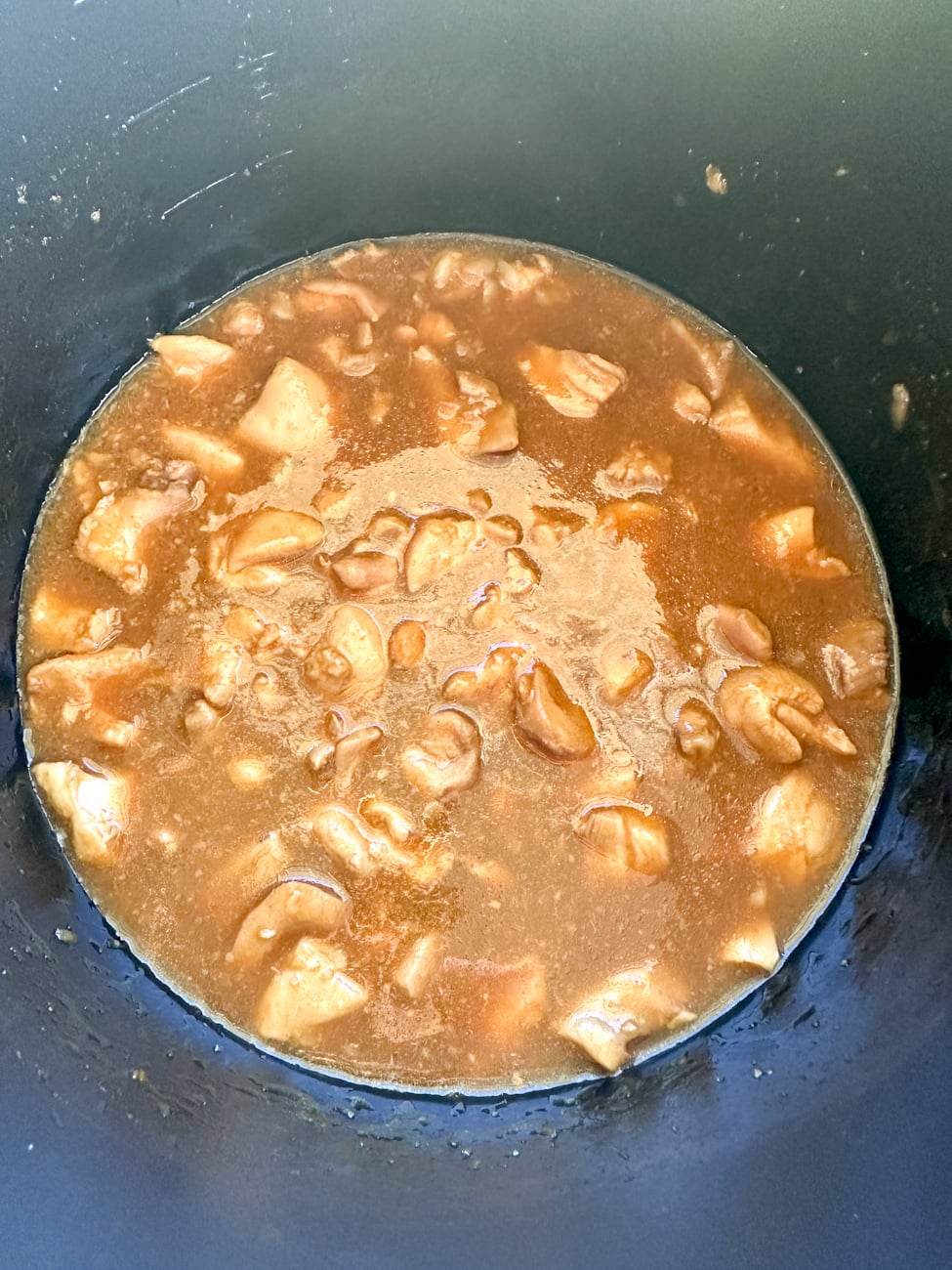 cooked chicken in the slow cooker