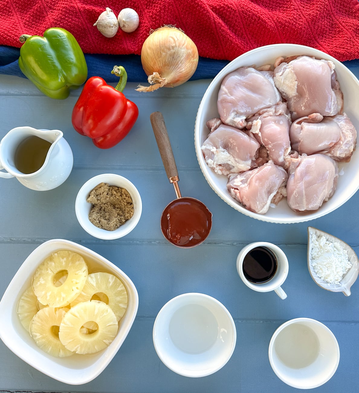 Ingredients for sweet and sour chicken