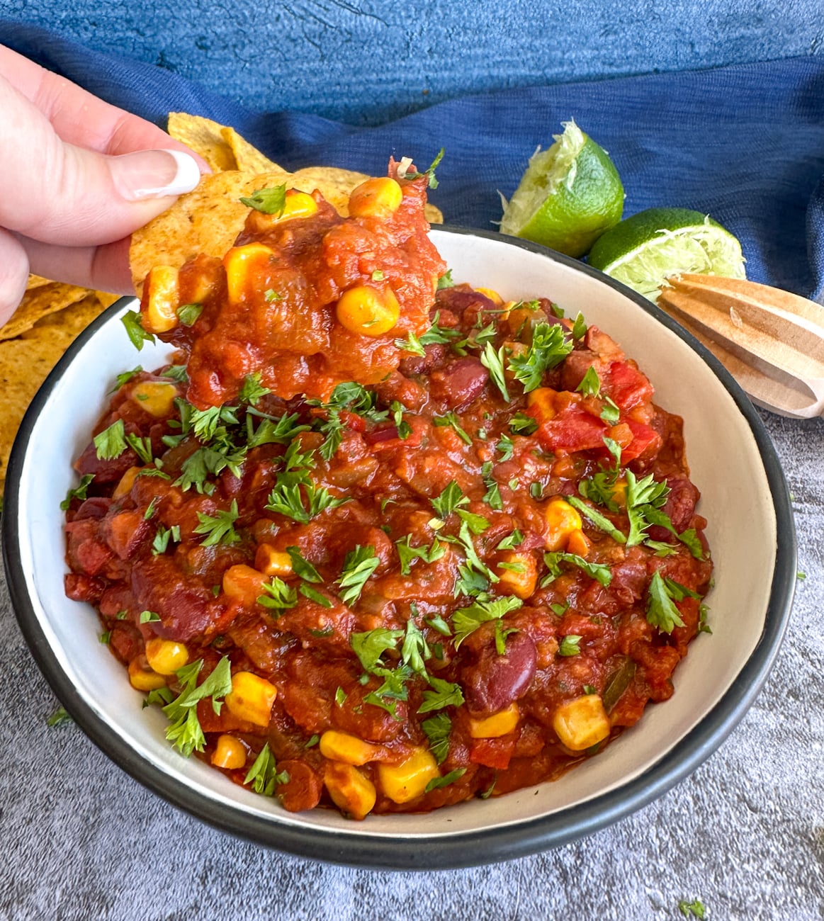 warm vegetarian chili dip