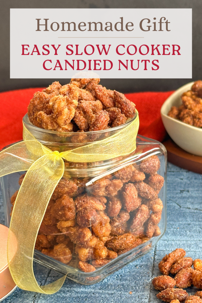 Easy Spiced Candied Nuts in the Slow Cooker Pinterest Pin