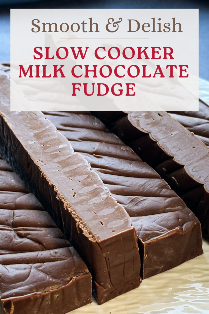 How to Make Creamy Milk Chocolate Fudge in the Slow Cooker Pinterest Pin