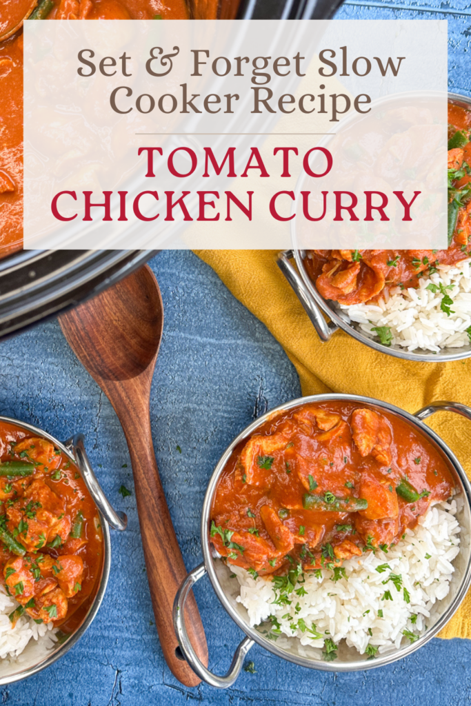 Simple Tomato Chicken Curry (Slow Cooker) Pinterest Pin