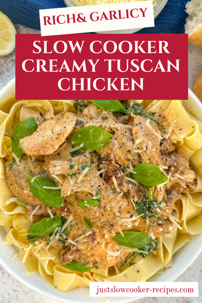 Slow Cooker Creamy Tuscan Chicken Pinterest Pin