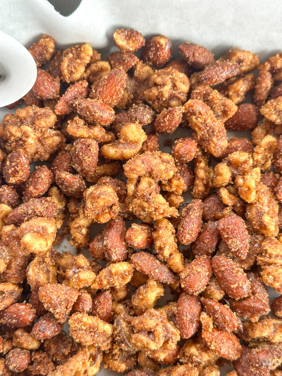 close up of candied nuts