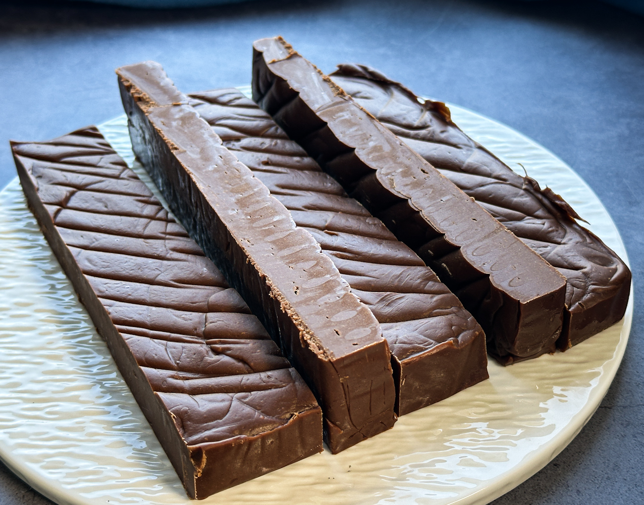 slices of milk chocolate fudge