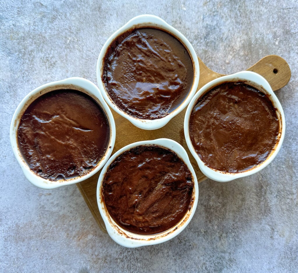 perfectly cooked chocolate pots - set but wobbly