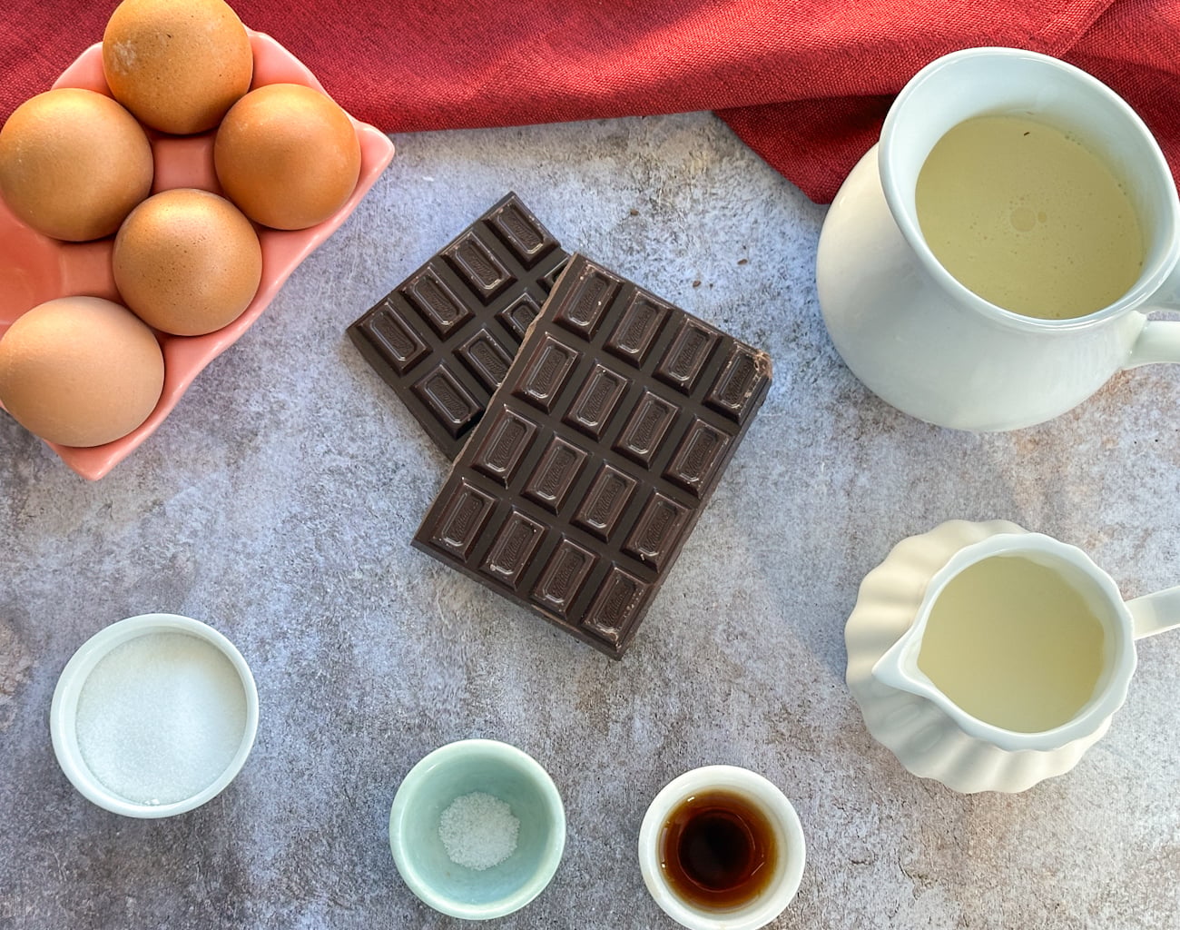 ingredients used to make slow cooker chocolate pots