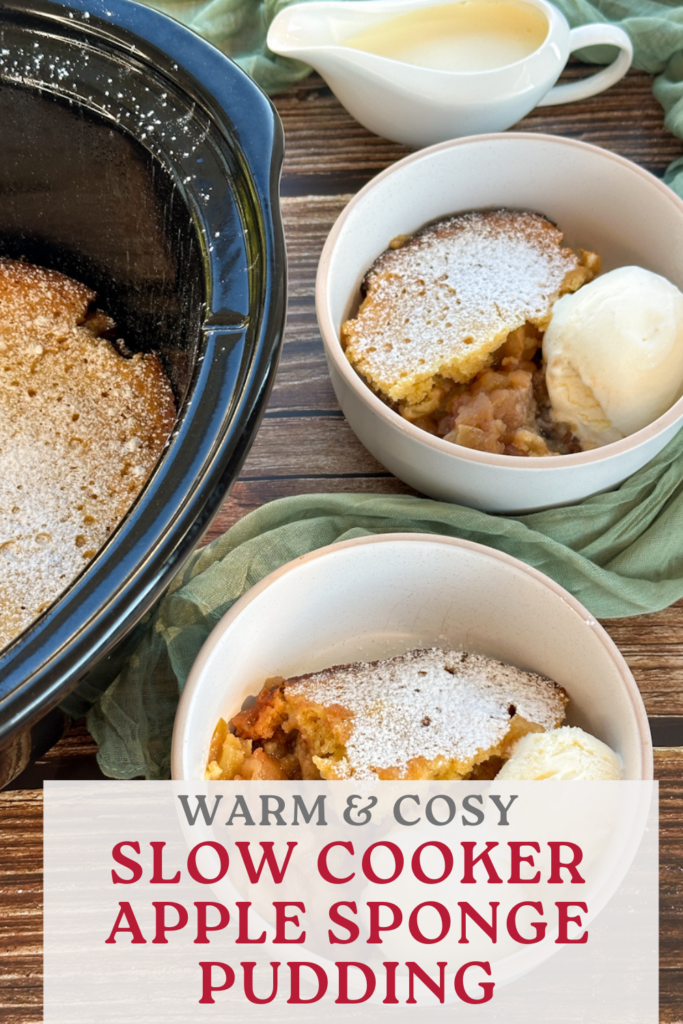 Cosy Slow Cooker Apple Sponge Pudding Pinterest Pin