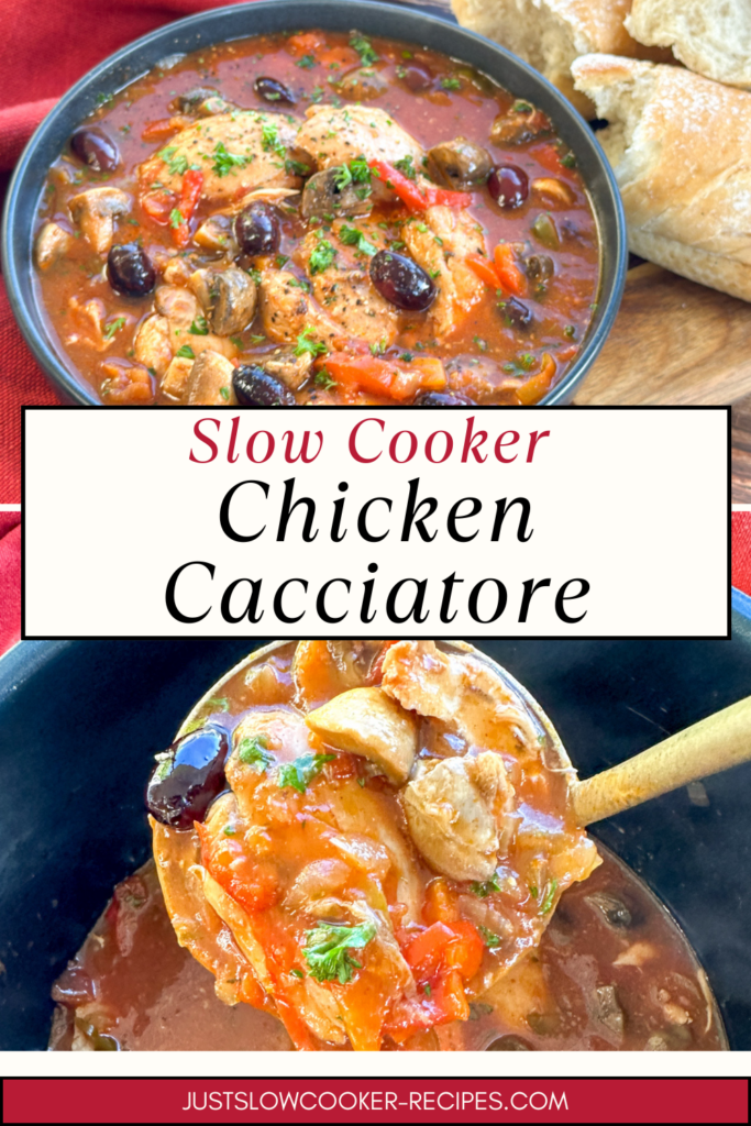 How to make Slow Cooker Chicken Cacciatore Pinterest Pin