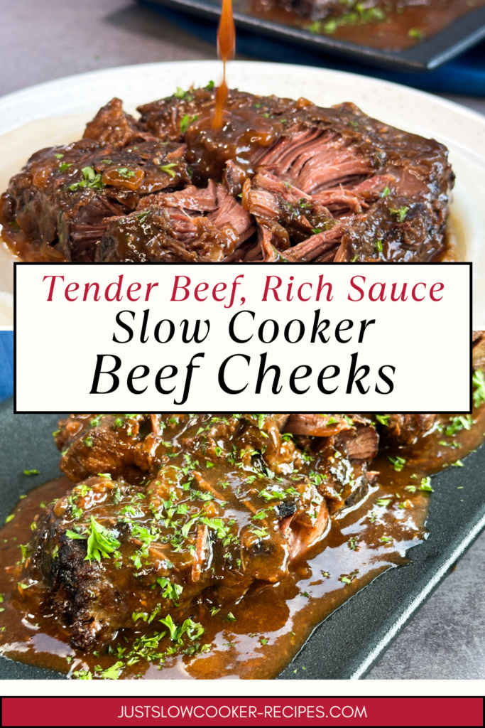 Tender Beef, Rich Sauce Slow Cooker Beef Cheeks Pinterest Pin