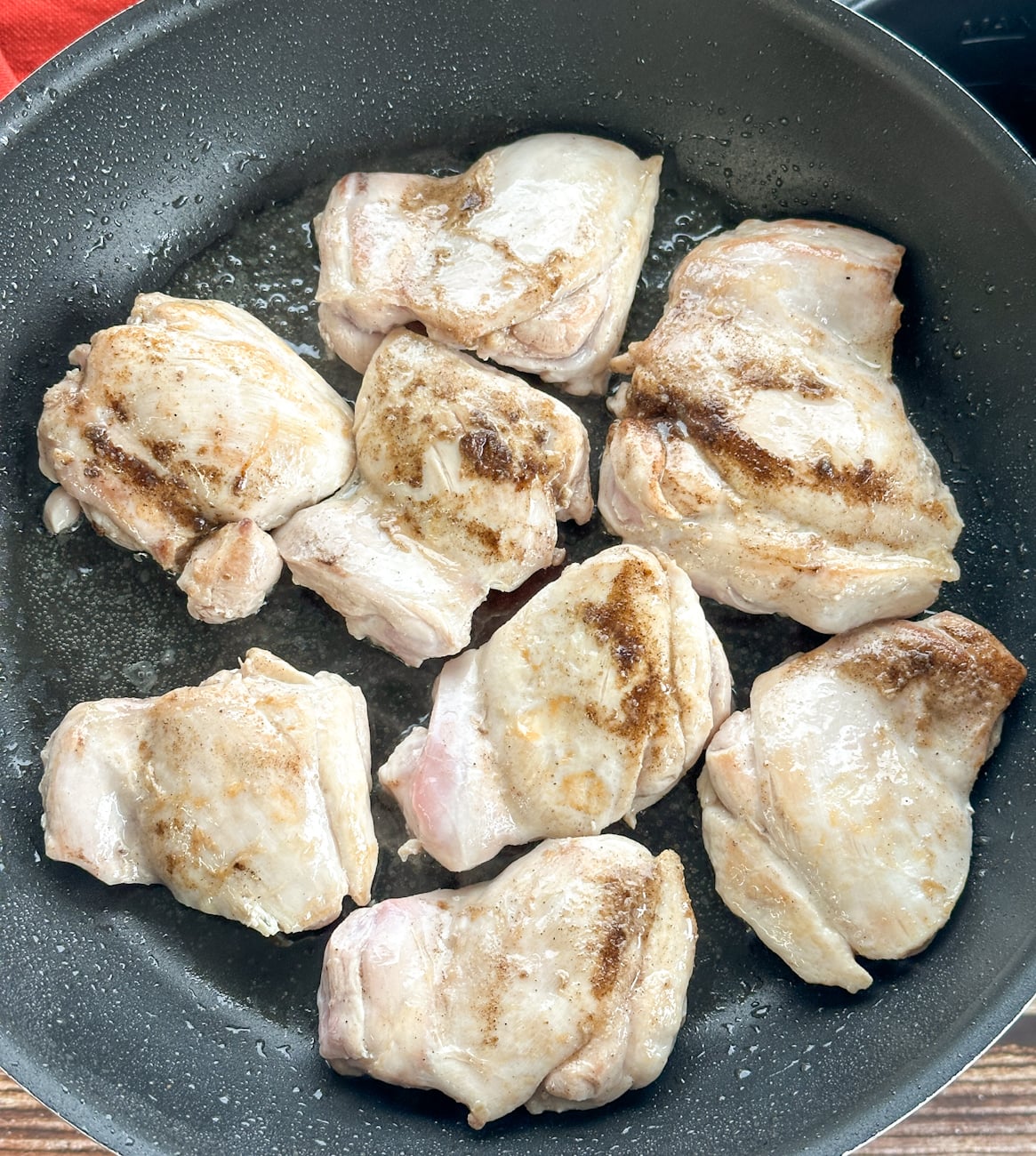 brown the chicken in a frying pan first