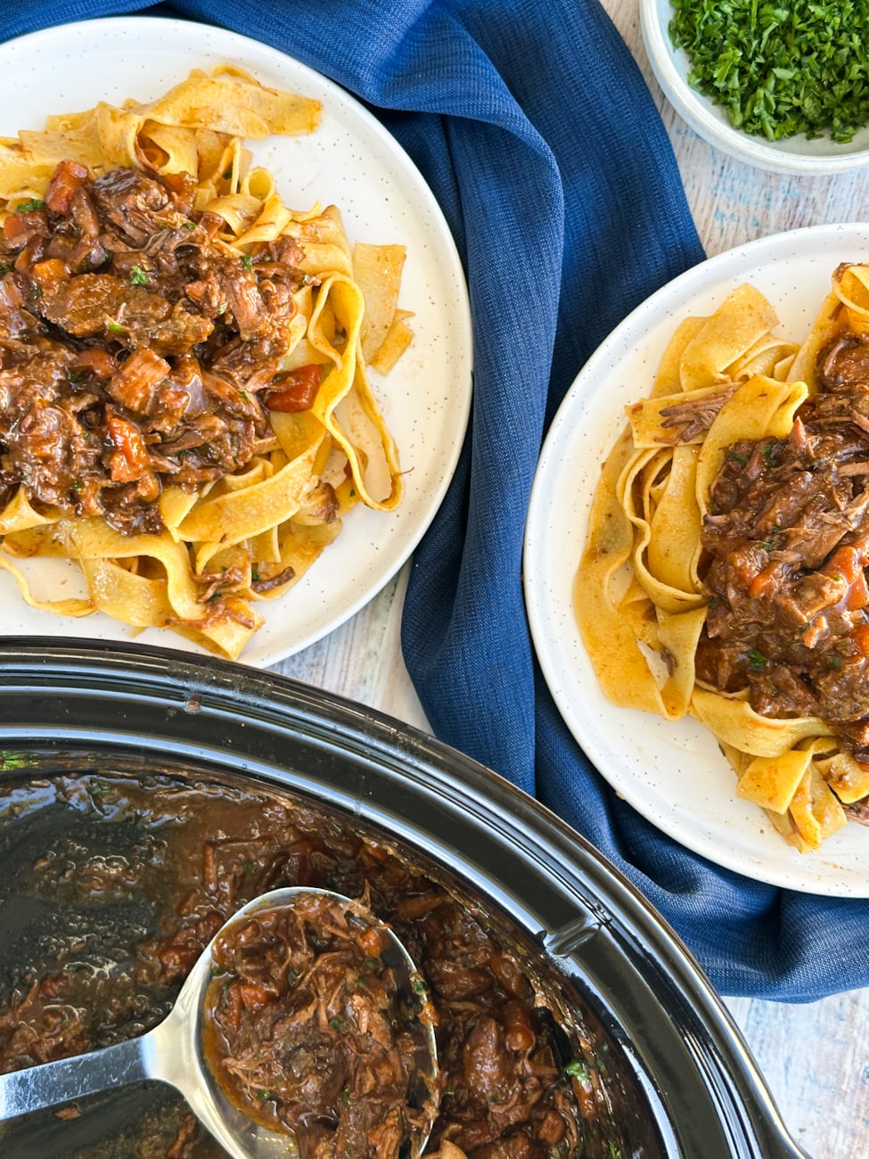 serve the beef ragu over pappardelle or wide egg noodles