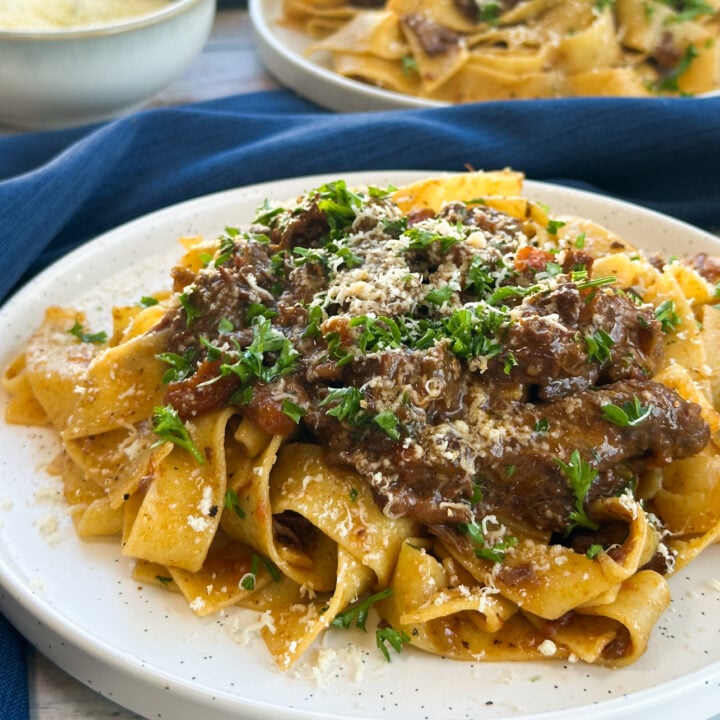 Delicious tender beef ragu sauce